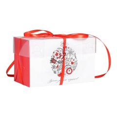Коробка на 2 капкейка "Праздничные элементы" 16х8х10 см 5080489
