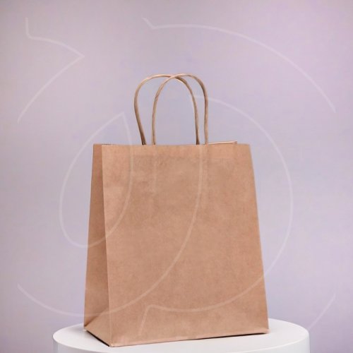 Пакет бумажный с ручками Крафт 32х37х20 см 