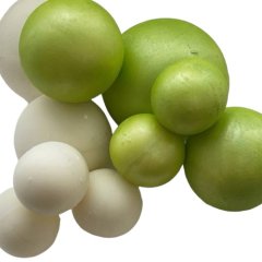 Набор шаров из шоколадной глазури бело-зелёный 