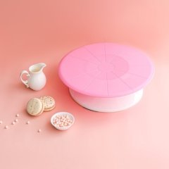 Подставка пластиковая для торта Розовая 27х8 см 4636572