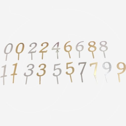 Топпер декоративный акриловый "Цифра 0" Золото 6,5 см цифра-3