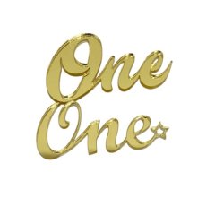 Набор топперов декоративных акриловых "One" Золото 5,5х3,5 см 2 шт 