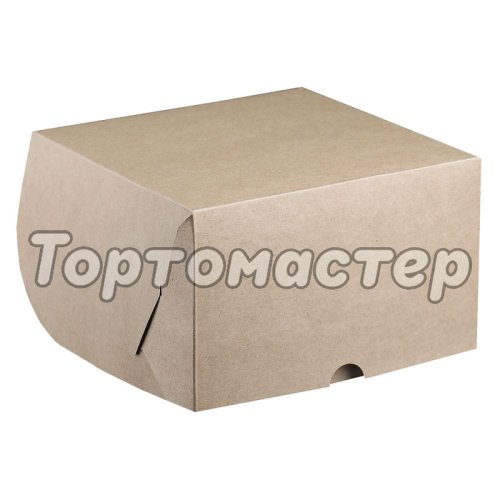 Коробка на 4 капкейка крафт 16х16х10 см КУ-328