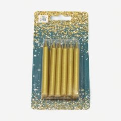 Свечи декоративные "Золотые" 8 см 12 шт 